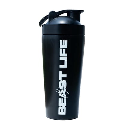 BEASTLIFE Metal Shaker Bottle For Gym, Leakproof Guarantee Shaker Bottle Ideal for Protein, Creatine and Bcaas