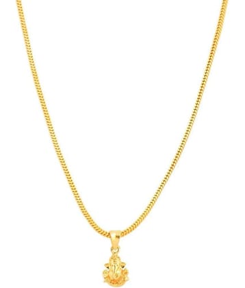 Jewar Mandi - Gold Men's Religious Pendant With Chain ( Pack of 1 )