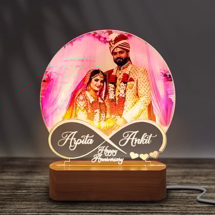 3D Personalized LED Heart Photo Lamp| HD Digital Photo Frame with Customized Name & Date| Wedding Anniversary Gift for Couple, Wife, Husband. Warm White-Warm White