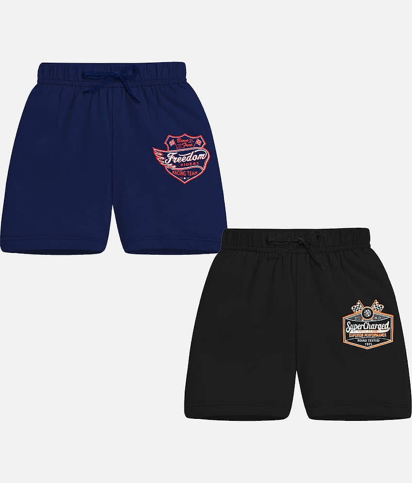 Trampoline Pack of 2 Cotton Shorts For Boys ( Multicolor 2 )