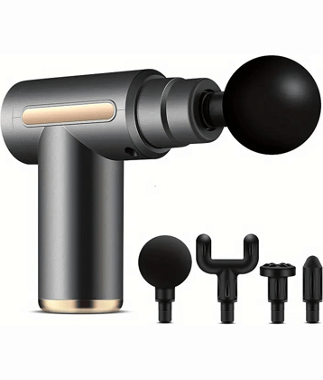 Shopeleven Rechargeable Handheld Percussion Gun Massager Machine for Deep Tissue Muscle Massage Body Relaxation Pain Relief Muscle Relaxation of Neck, Shoulder, Back, Foot (Grey)
