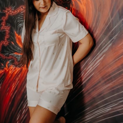 TCT Satin Nightwear N77 High Quality Satin Silk Fabric-M