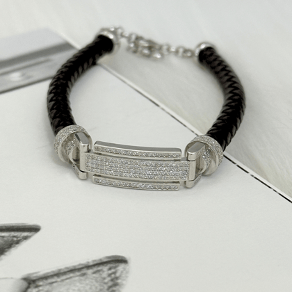 Bron Men's Zircon Silver 925 Bracelet