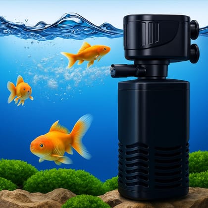 Aquarium Filter, 4 in 1, Oxygen Filteration Fish Tank Filter for Crystal Clear Water