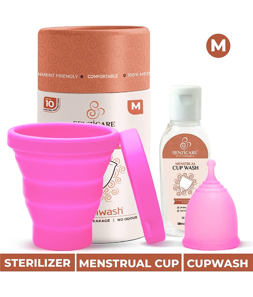 Senziwash Silicone Reusable Menstrual Cup Medium ( Pack of 1 )