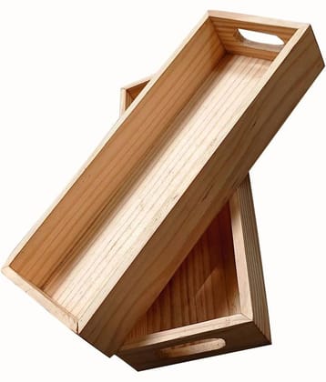 SWH - Brown Wooden Dinner Set ( Pack of 2 )