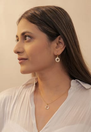 Circle of Strength Pendant Necklace Set-STAINLESS STEEL / GOLD