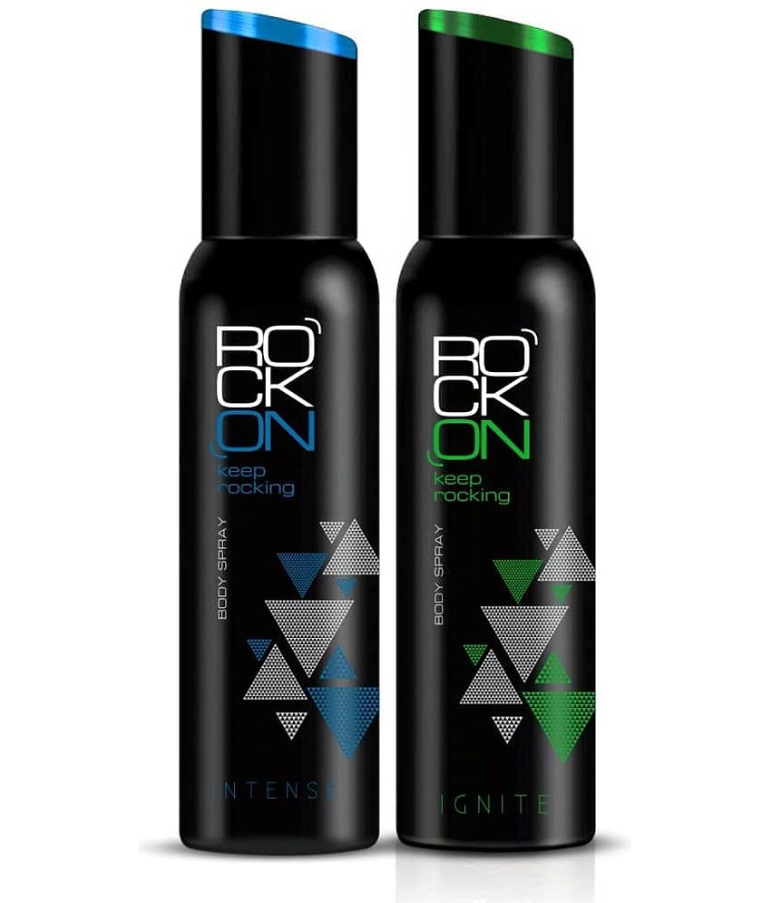 ROCK ON Deodorant Combo Ignite & Intense Body Spray Long-Lasting Unisex Fragrance (2 x 150ml)