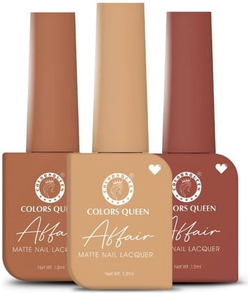 Colors Queen Affair Nail Polish setof 3 (04 Rusty Cinemon 09 Ginger Bread 61 Rose Wood)