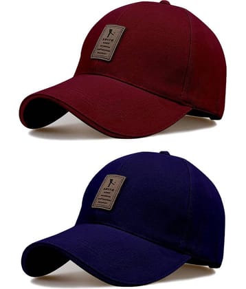 Alamos Pack of 2 Cotton Men's Cap ( Maroon )