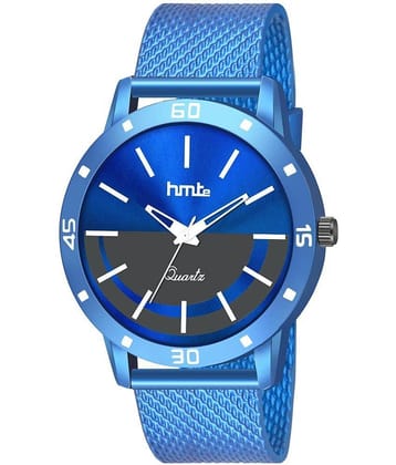 HMTe - Blue Leather Analog Men's Watch
