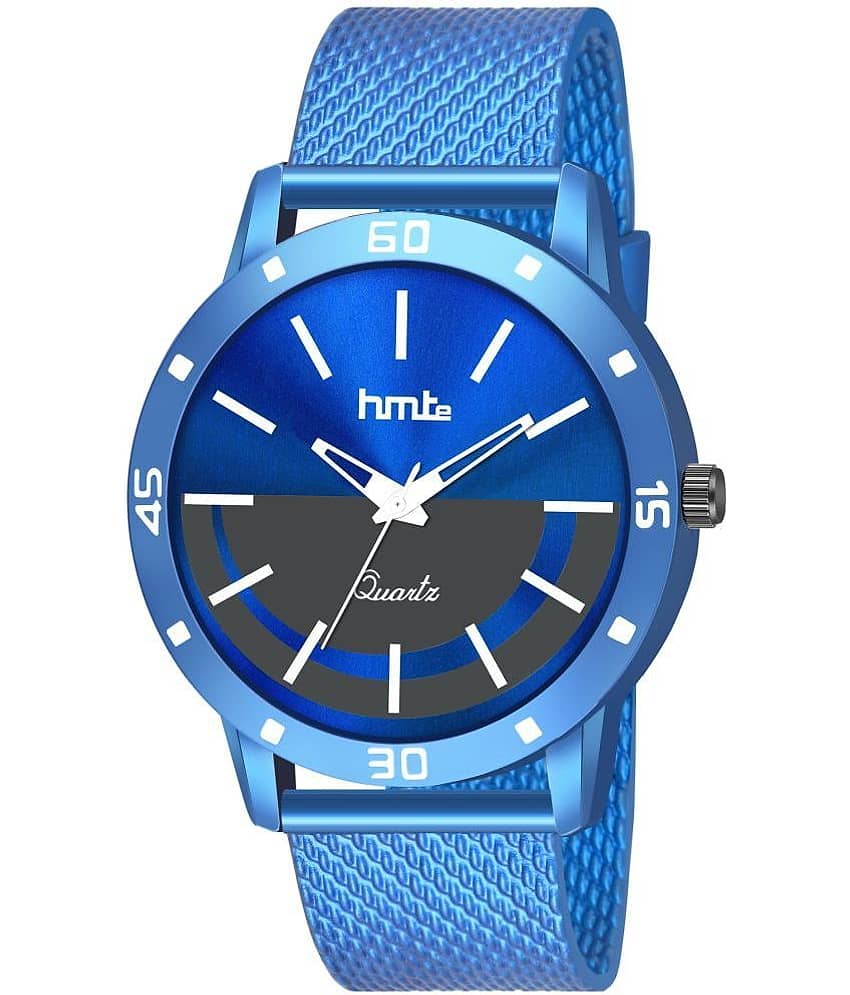 HMTe - Blue Leather Analog Men's Watch