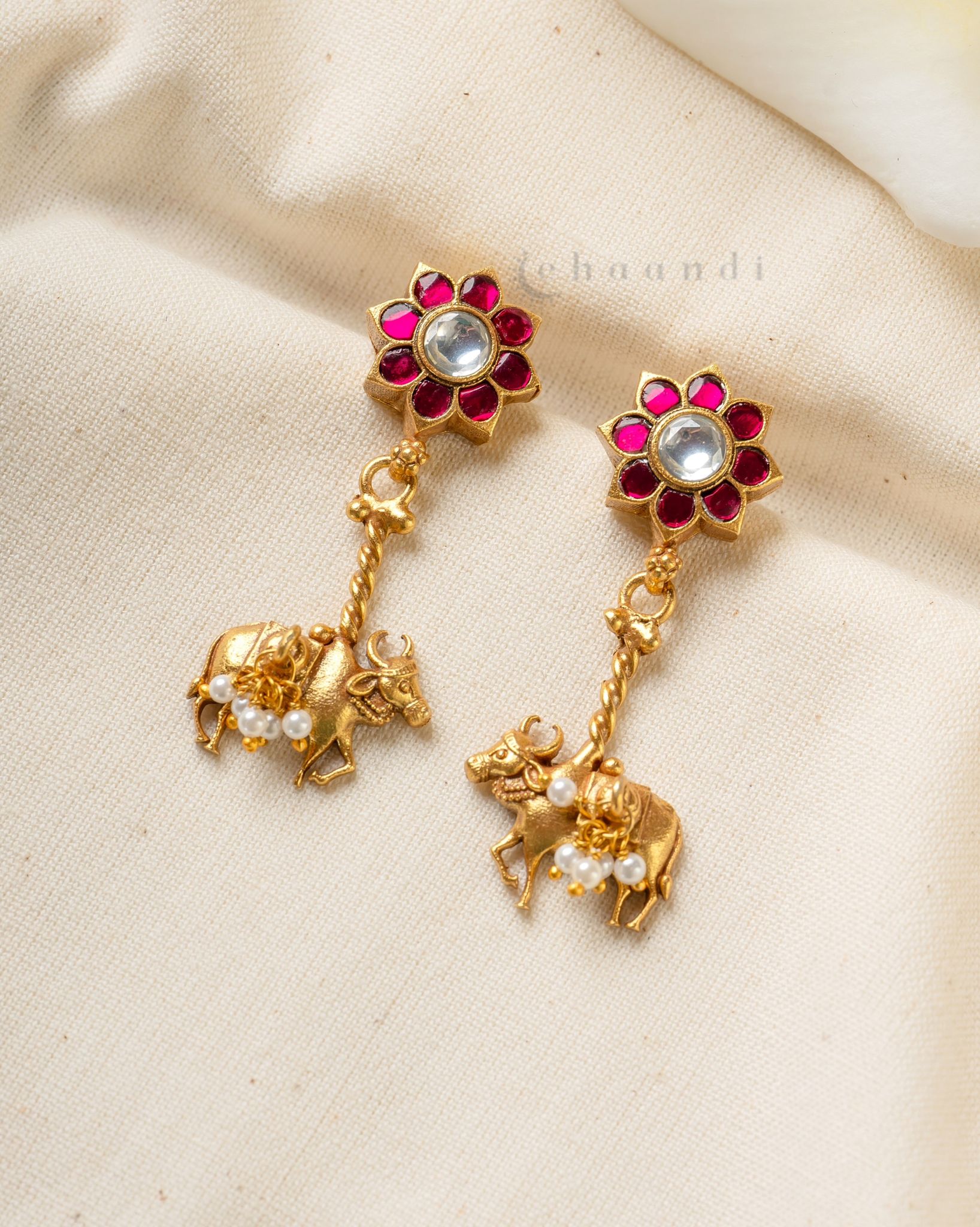 Gold Polish Silver Earrings CHE1933