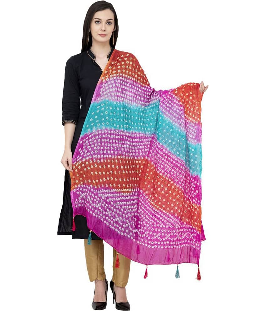 A R Silk Multicoloured Art Silk Hand Painted Dupatta