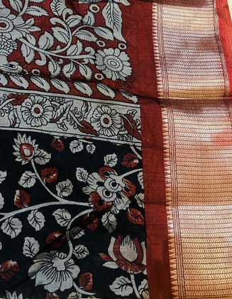 Mangalgiri Silk Floral Brown