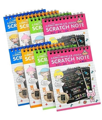 Unico Traders Scratch Book Magic Doodle Scratch Art Activity Scratch Book with Wooden Stylus Stick for Arts and Crafts Multicolour 1 January 2023