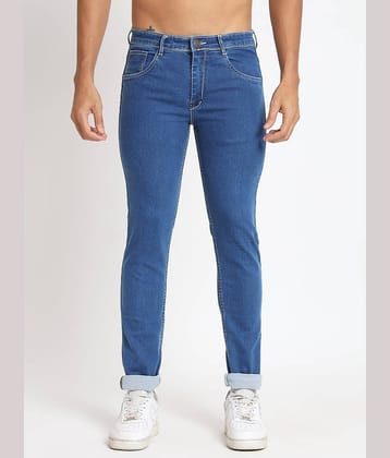 RAGZO Slim Fit Cuffed Hem Men's Jeans - Blue ( Pack of 1 )