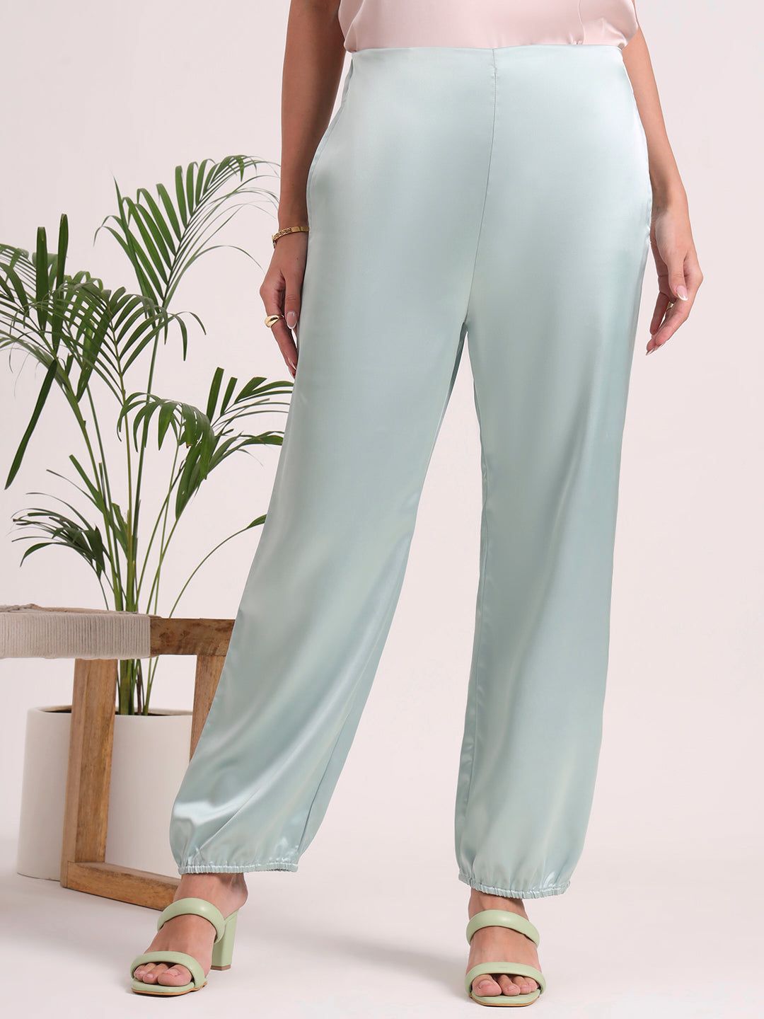 Women's European Satin Loose Fit Trouser-28