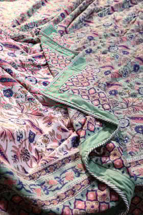 Sunderban Lilly Cotton Flannel Dohar D13-Single - 60 x 90 in