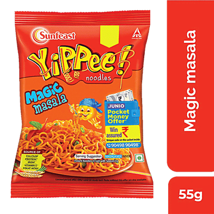 Sunfeast YiPPee! Magic Masala Instant Noodles, 55 g Pouch