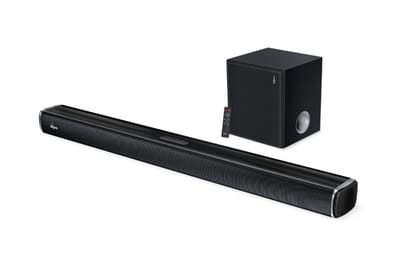 FINGERS Octane-100 Multimedia Sound Bar with Powerful 100 Watts, Subwoofer, Bluetooth, USB, AUX, Optical, HDMI ARC, Wall Mountable & Remote Control