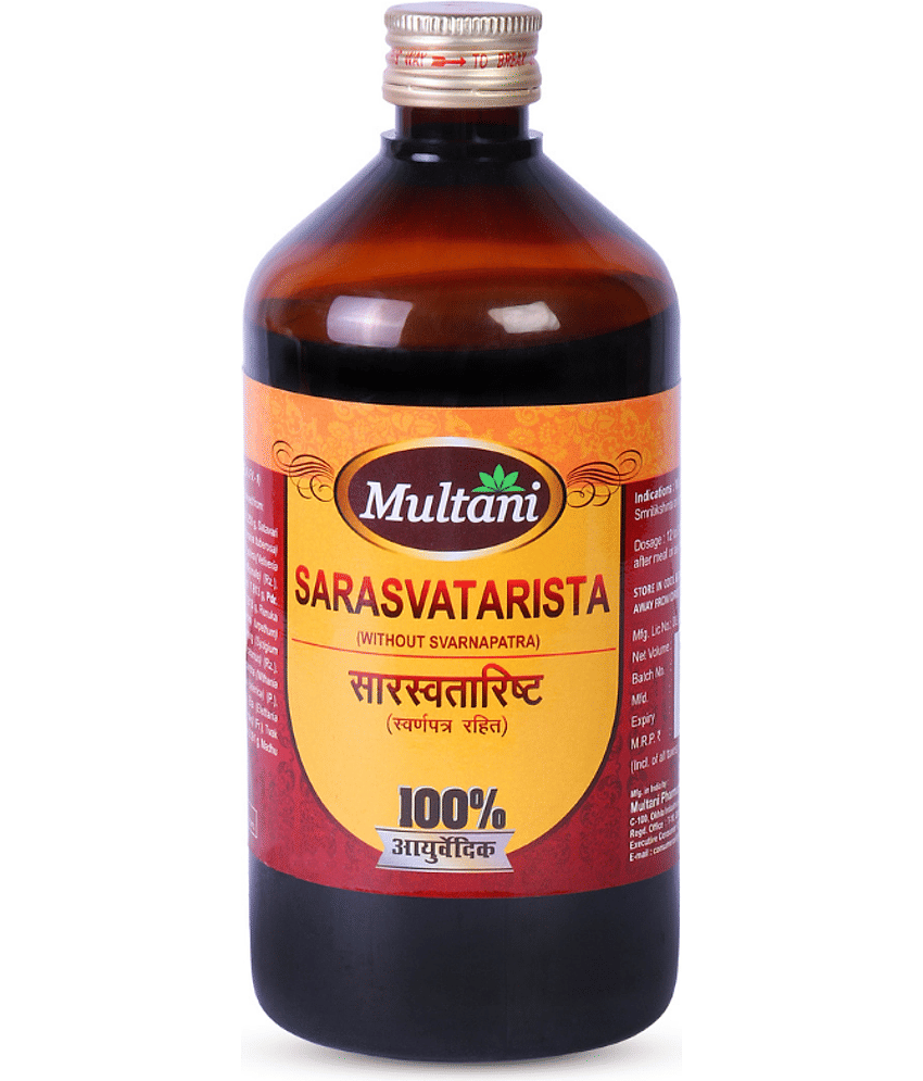 Multani Ayurvedic Saraswatarishta Syrup Increase Concentration Power & Memory - 450ml (Pack of 1)