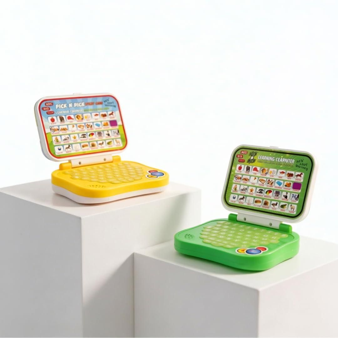 Educational Laptop Toy for Kids 4+ | Interactive Learning Computer with Keyboard | ABC, Letters, Words, Numbers, Spelling, Quiz & Object Recognition Learning Toy | Green