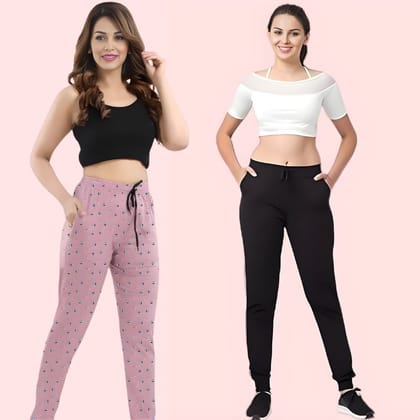 Lober Women’s Winter Cotton Jogger Pants – Pack of 2