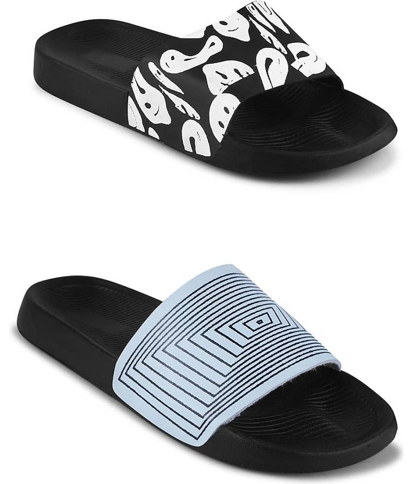 PERY PAO Black Men's Slide Flip Flop