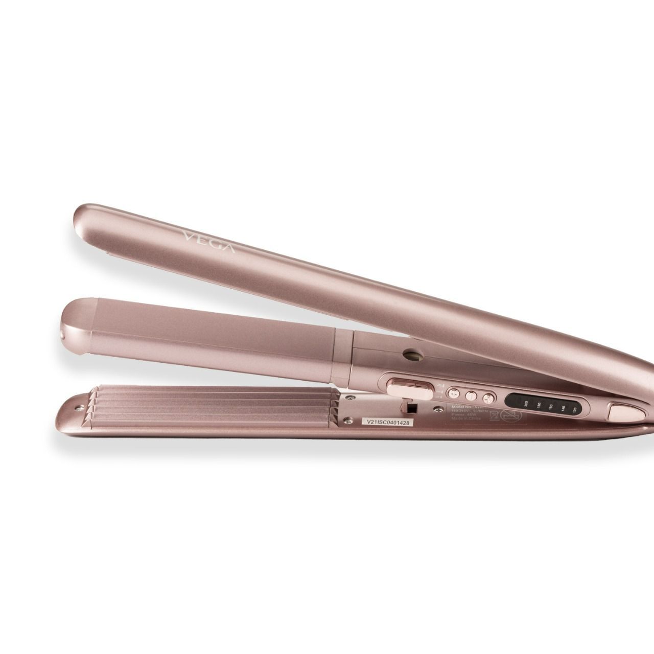 VEGA Glam Glitz 2 In 1 Hair Styler, Straightener & Crimper - Rose Gold (VHSC-04)-1 pcs