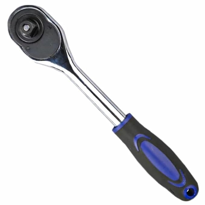 Eastman Oval Head Ratchet Handle - With Quick Release, Drive Size-1/2 (12.7), Length 250 Mm, Chrome Vanadium Steel, Hardened Square Drive Unique Design Grip (E-2203E)