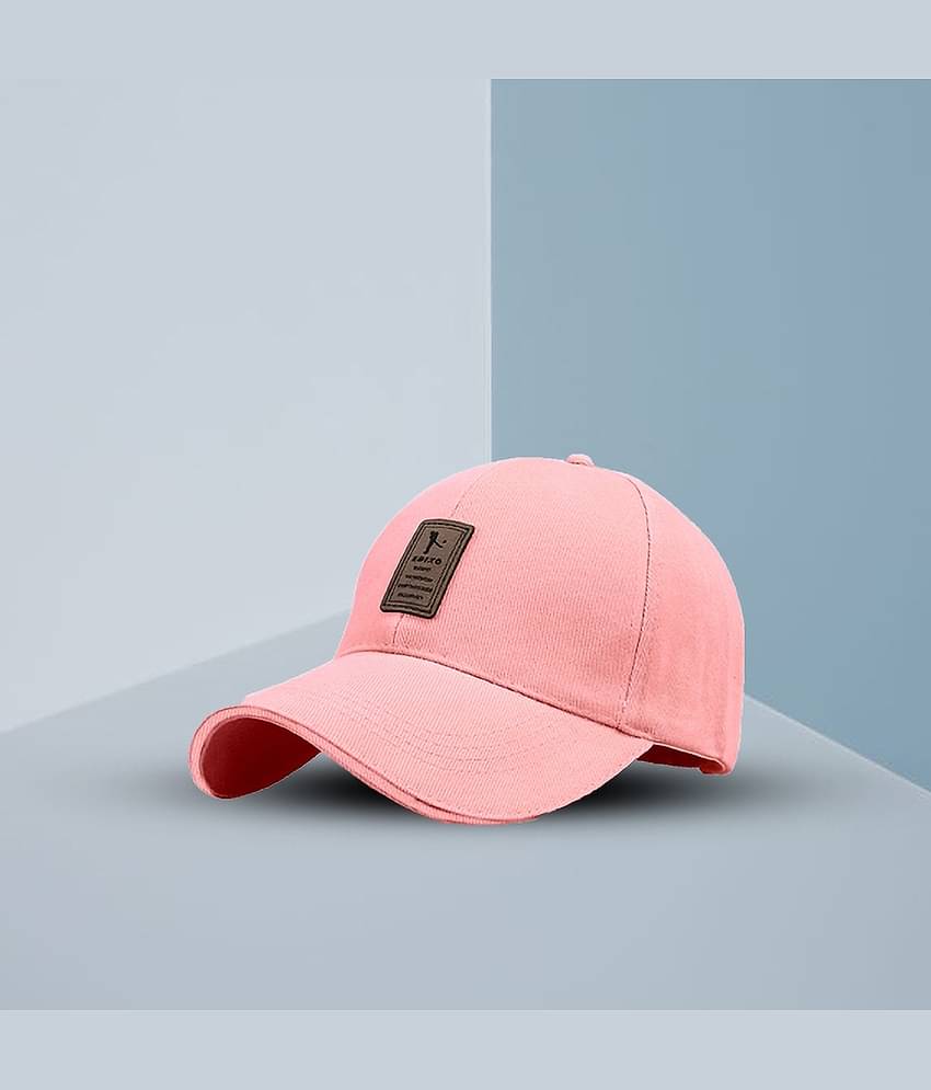 Bolax Pack of 1 cotton Men's Cap ( Pink )