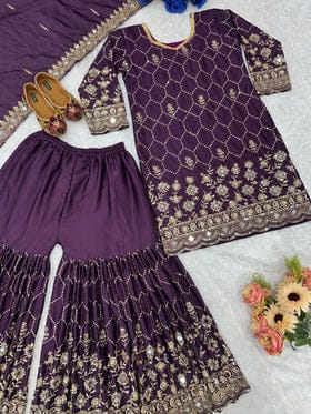 Designer Party Wear Top Plazzo And Dupatta With Real Mirror Work