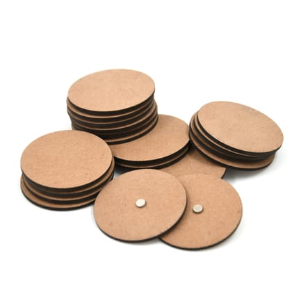 IVEI DIY MDF Round Magnets - Set of 20 (2in X 2in)(with/without primer)