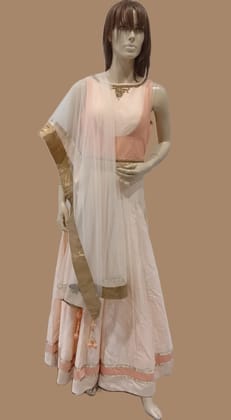 Woman's Peach Stylish And Designer Long Kurta and Churidar With Dupatta-PURPOSE . / Peach / F