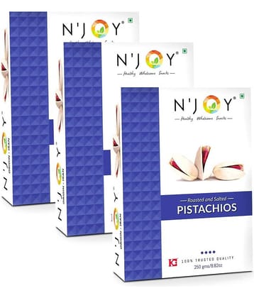 N'joy California Roasted and Salted pistachios 750g,(250g x 3) Pack of 3