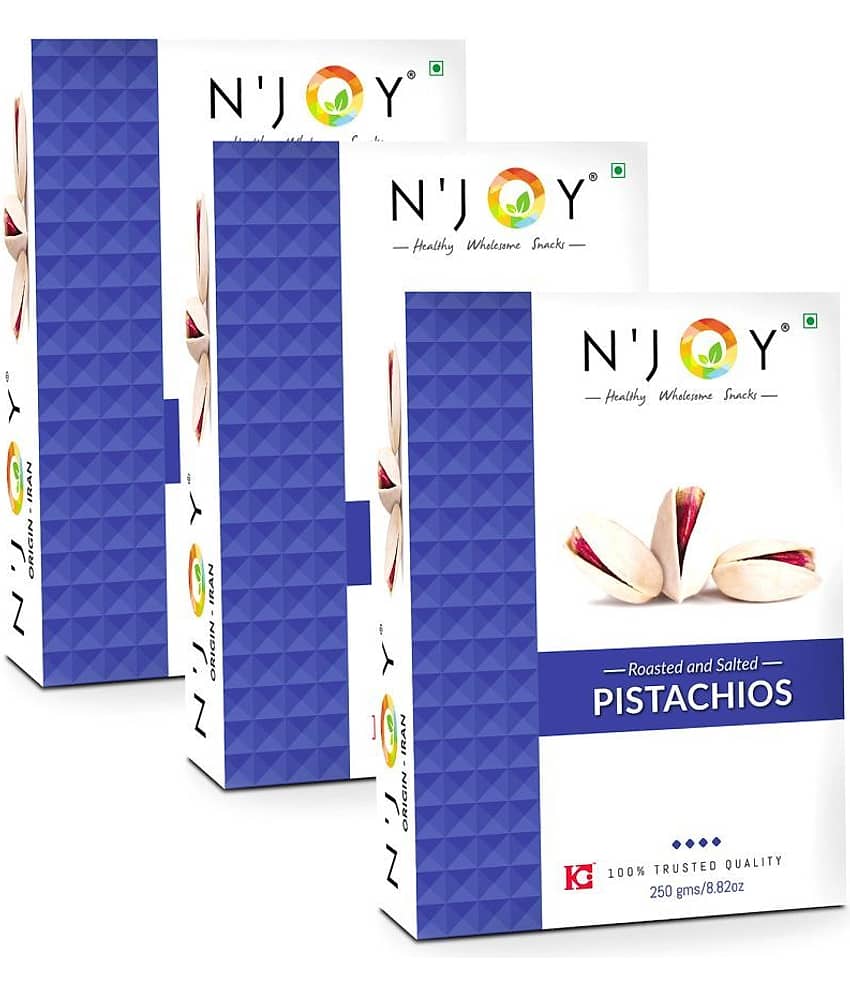 N'joy California Roasted and Salted pistachios 750g,(250g x 3) Pack of 3