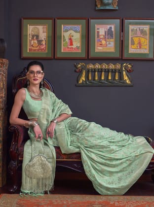 Green  banarasi Silk Saree