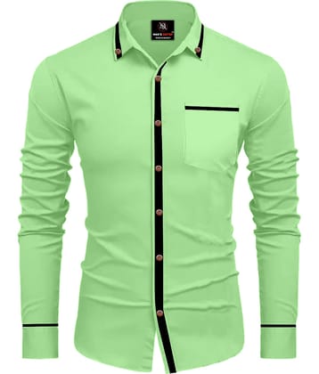 MAN'S SUITUP Cotton Blend Regular Fit Solids Full Sleeves Men's Casual Shirt - Green ( Pack of 1 )