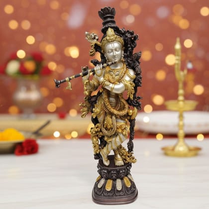 Brass Showpiece Krishna God Idol Statue (BSMAS075 K)