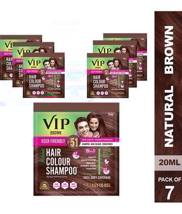 VIP Hair Colour Shampoo Unscented Permanent Hair Color 140 mL Brown
