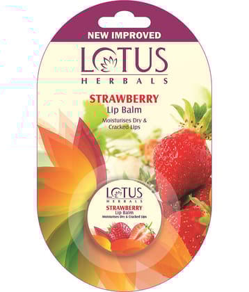 Lotus Herbals Lip Balm , Strawberry , For Dry & Cracked Lips , 5G (Pack of 1)