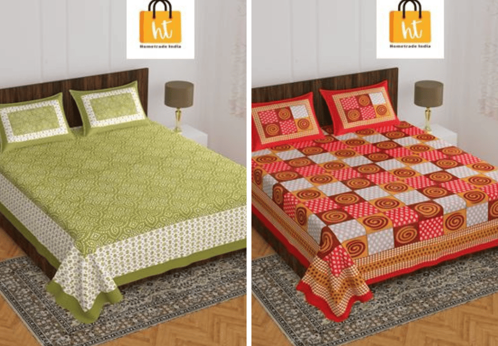 2201-Hometrade India- Standard Double Size (90*100 in )-Combo Double Bedsheet