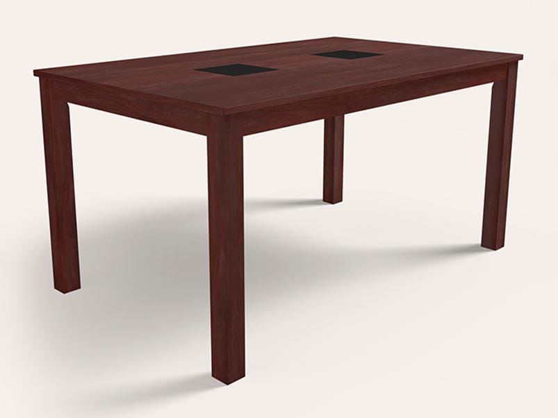 Leo V2 Rectangular 6 Seater Solidwood Dining Table -1-Year Warranty, Indian Mahogany