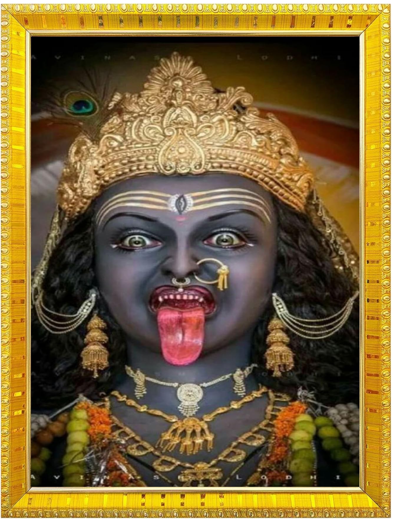 NOKKES Kali Devi Maa Mata Photo Frames Religious Photo frame 5X7 Inch Photo Frame_WE10