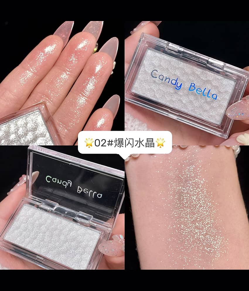 Candybella FDA Approved Face and Body Shimmer Highlighter Cake, Pearly Mermaid