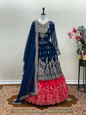 Beautiful Party Wear Look Heavy Faux Georgette Top Lehenga & Dupatta Set Beautiful Party Wear Look Heavy Faux Georgette Top Lehenga & Dupatta Set