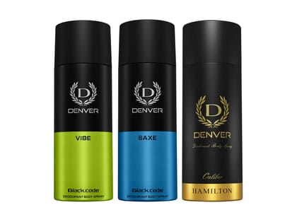 Denver Pack of 3 Deos (Vibe + Saxe + Caliber) - 150ml Each