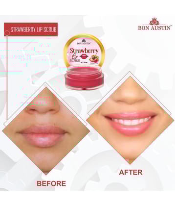 Bon Austin Strawberry Lip Lightening Scrub- For Glow & Shine Scrub & Exfoliators 8 gm
