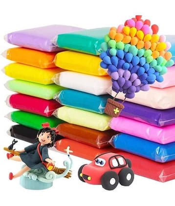 Freedy (Pack of 12) Air Dry Clay, Colorful Children Soft Clay, Creative Art Crafts, Gifts for Kids-Multi Color. Non-Toxic Modeling Magic Fluffy Foam Bouncing Clay Putty Kit for Kids with Tools